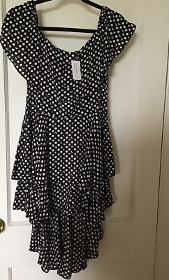 Windsor dress Sleeveless Polka Dots  Summer Spring Back White size Small NWT