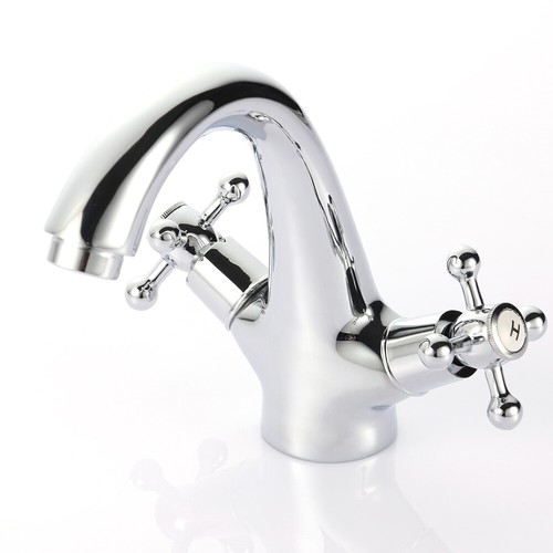 Zweigriff Vintage-stil Badarmatur Waschtisch Armatur Bad Ausgu?becken Wasserhahn - Bild 4 von 10
