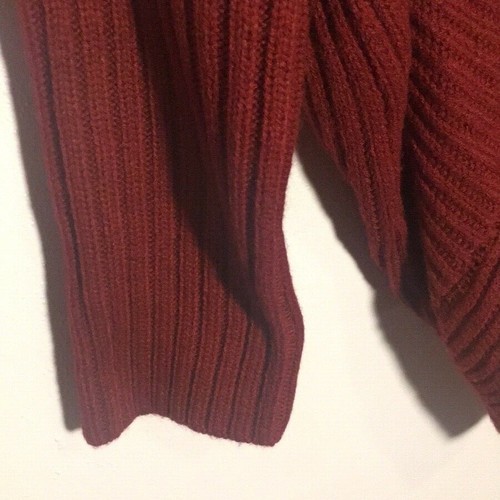 SKIES ARE BLUE Maroon Scalloped Edge Open Front Cardigan Sweater size Small - Picture 5 of 12