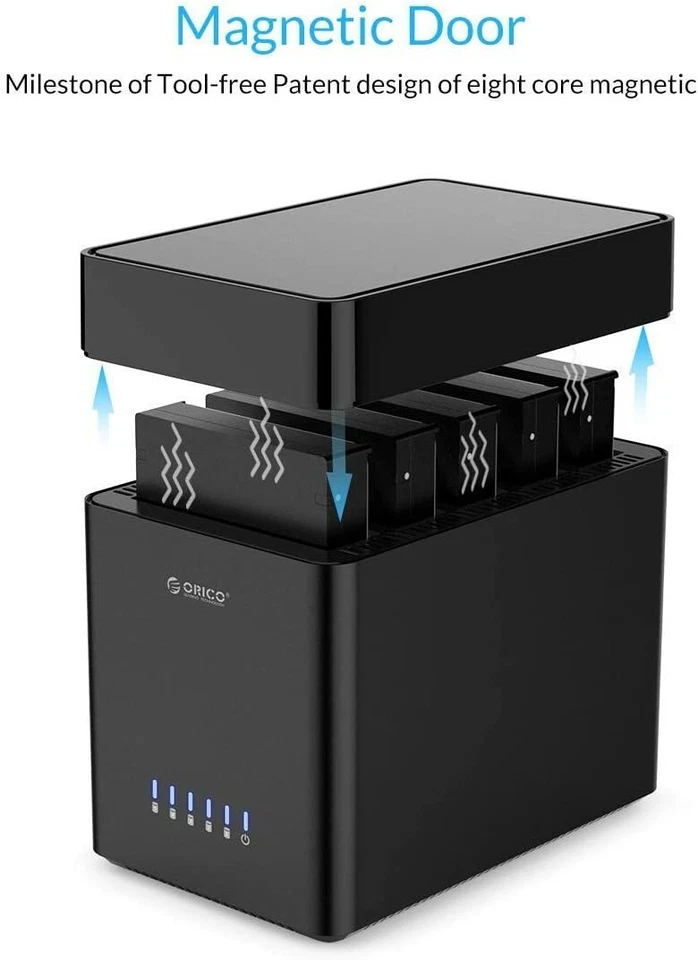 ORICO 5 Bay 3.5" SATA Hard Drive Enclosure USB 3.0 Magnetic HDD Docking Station - Image 4 of 4