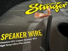 Stinger SPW516BK 16 Gauge Black Speaker Wire 100% OFC Audio Cable - 50ft