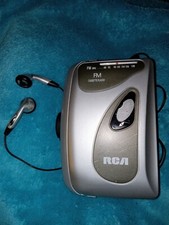 RCA FM Radio Cassette Player Portable With Earphones Belt Clip RCP268 NEW