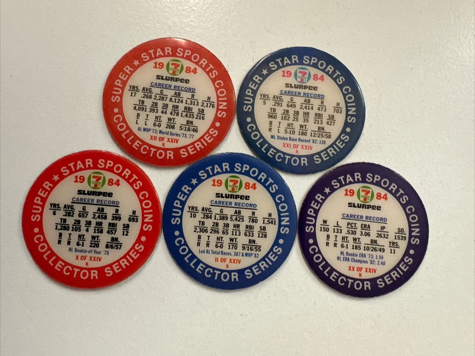 Monedas de béisbol Slurpee 1984 - Jackson, Henderson, Yount, Horner, Rogers Foto 4 de 4