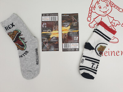 Socken Kindersocken T-Rex Dinosaurier 2 Paar Größe Größe 27/30 31/34 35/38