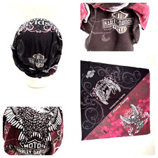 Harley Davidson Bandana, Scarf, Skull Cap, Reversible Made in USA