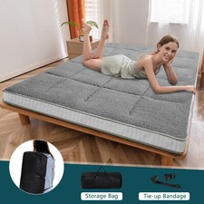 NAIZEA New Futon Mattress, Foldable Sherpa Fleece Mattress Twin Full Queen Size