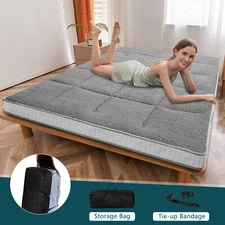 SUNYRISY Futon Mattress, Foldable Sherpa Fleece Mattress Twin Full Queen Size