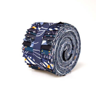 20 -pc It's All NAVY Jelly Roll 2.5'' pre-cut 100% cotton fabric quilting strips