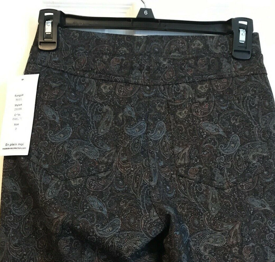 Mode de Vie Black, Brown Blue Paisley Legging Size 0 NWT - Image 4 of 4