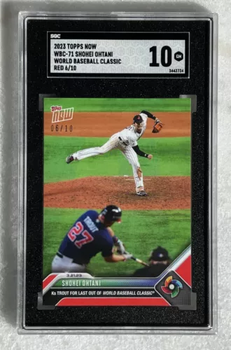 2023 Topps Now #WBC-71 Shohei Ohtani Red 06/10 SGC 10 Troutani Card