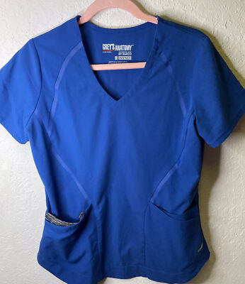 Grey's Anatomy Impact #50681 V-Neck Scrub Slimming Top in Blue