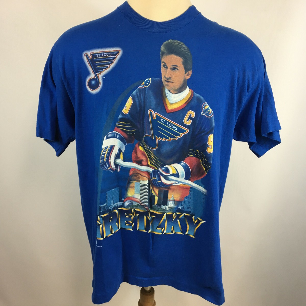 トップス 90s   hockey shirt Vintage 90s Grunge Wayne Gretzky Pro Player St Louis Blue