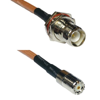 RG400 RP-TNC FEMALE BULKHEAD to MINI UHF FEMALE RF Cable FAST-SHIP LOT