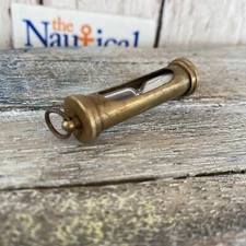 Antique Finish Brass Hourglass Sand Timer - Vintage Style - Nautical Pendant