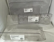 Best Buy essentials-(Set Of 3) Universal  Storage Tray, Eggs & Soda Cans - Clear