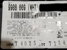 Belden 9908 #8awg Premium Tinned Copper PVC Hook-up Wire 105C 600V White /10ft