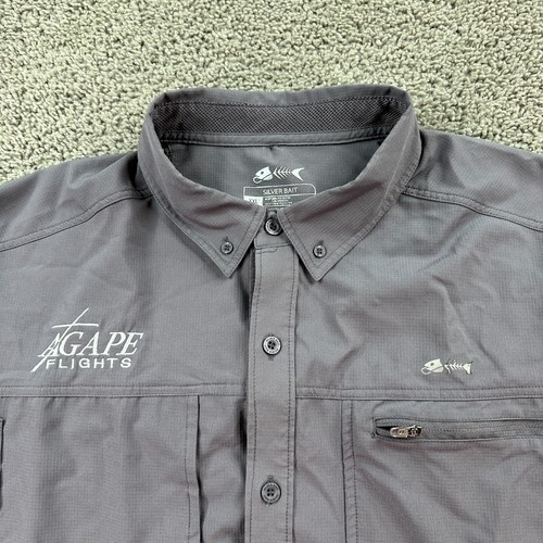 Silver Bait Shirt Mens XXL 2XL Gray Vented Lightweight Fishing Button Up * - Picture 3 of 10