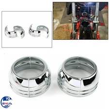 Chrome Fork Boot Cap Covers Sets for Harley Dyna Low Rider FXDL 49mm Front End