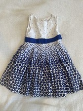 Mayoral Chic Toddler Girl Blue Floral Pleated Formal Dress Size 3