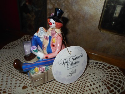 VINTAGE Yamada Collection Timeless Classics LEFTON CLOWN MUSIC BOX FIGURINE NOS