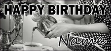 Personalised Vintage Tea Birthday Banner Party Decorations Pack of 2