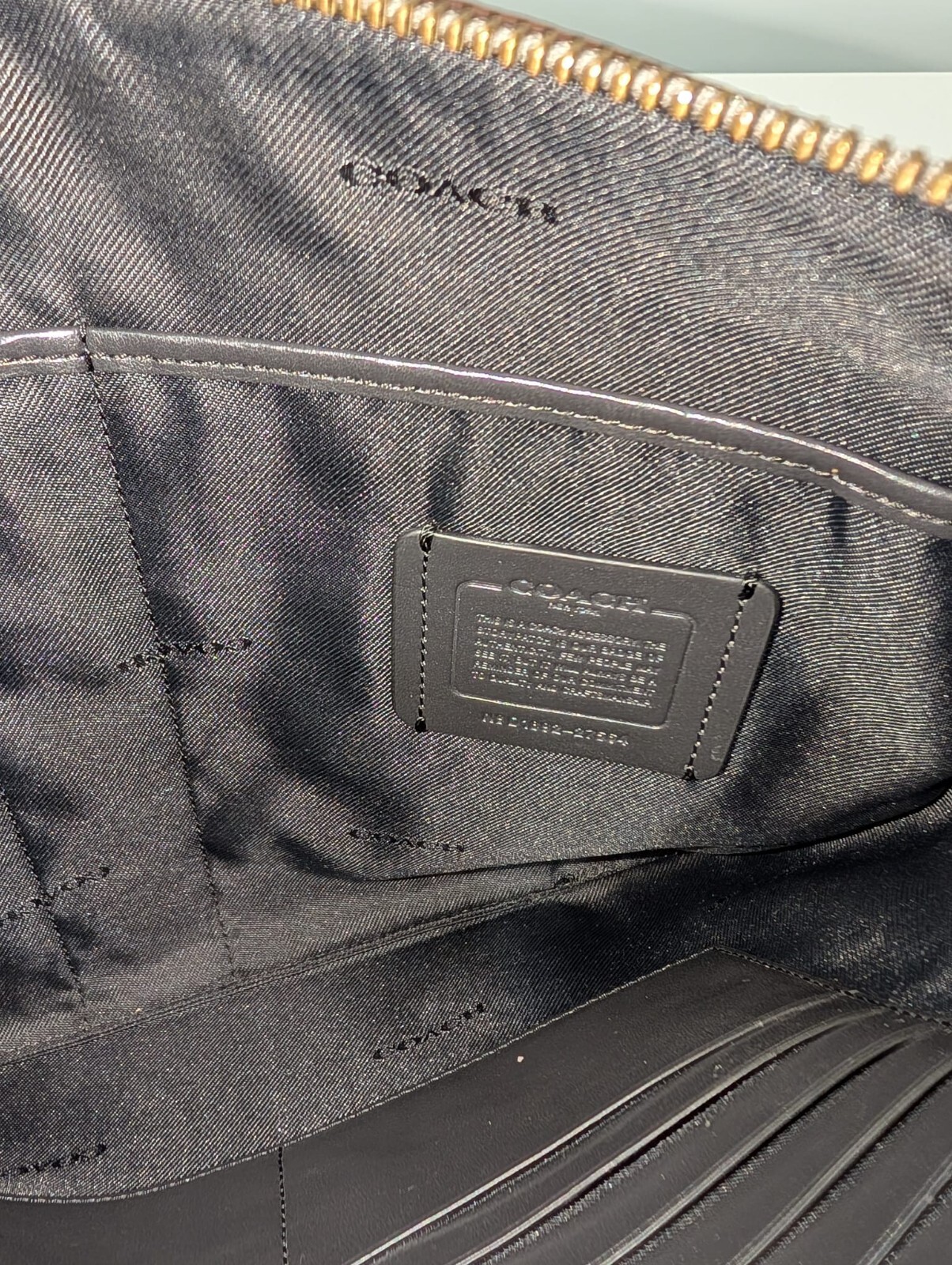 COACH Large Multifunctional Pouch — Grey Pebbled … - image 2