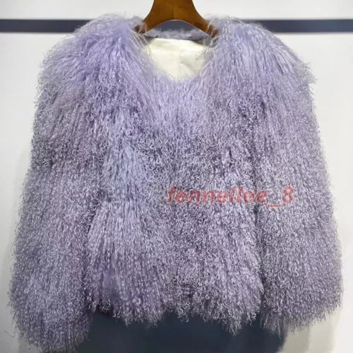 Damen-Kurzmantel echtes mongolisches Lamm Schaf lockiges Fell Jacke Winter warm Oberbekleidung - Bild 38 von 38