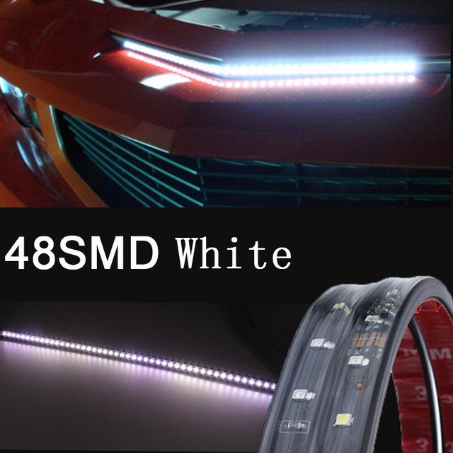 24" White LED Light Bar Knight Rider Strip Light For Under Hood Behind