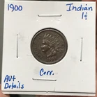 1900 1C Indian Head Cent AU+ Details Corrosion