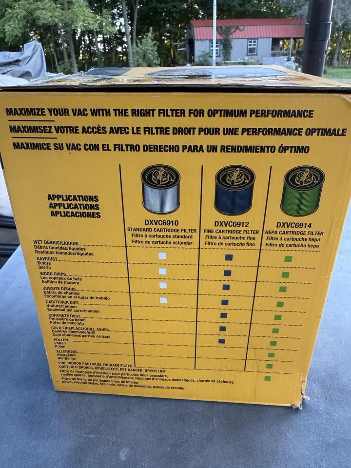 Filtro de cartucho estándar DeWalt para aspiradoras húmedas/secas DeWalt de 6-16 galones DXVC6910 Foto 3 de 4