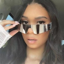 Futuristic Wrap Around Sunglasses Cyberpunk Sunglasses Shades Fashion Eyeglasses