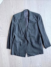 90s Giorgio Armani Double Breasted 2x1 Suit Jacket Charcoal 39R Rare