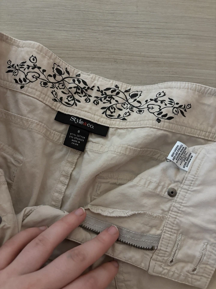 Pantalones cargo holgados de tiro bajo para mujer talla 9 Y2K pierna ancha lindo estilo y compañía Foto 3 de 4