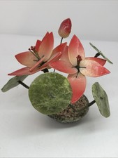 Vintage Asian Jade Stone Blossom Bonsai Tree, Small Approximately 6  x 7  