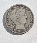 1915 D Barber Silver Half Dollar  50c Coin In VF Condition