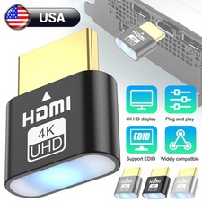 4K 3840x2160 Headless Display Emulator Virtual GPU Dummy Plug HDMI-Compatible