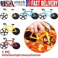 Bicycle Shaped Pizza Cutter Dual Stainless Steel Wheel Pizza Cutting Non-stick