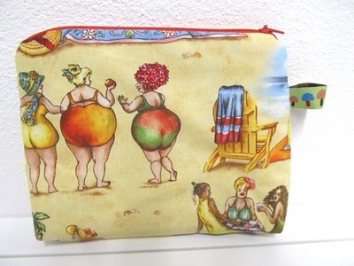 Kulturbeutel Kosmetiktasche  fruit ladies  Dicke Frauen  Handmade  20x17x4 cm
