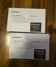 Exmax ATG-100R 195mHz Receiver Earphone Wireless Tour Guide System ATG-100T 2 Pk