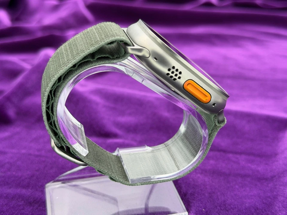 Apple Watch Ultra 49mm Titanium Case with Green Alpine Loop MQEW3LL/A A2622 - Image 3 of 4