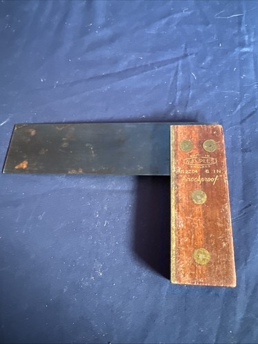Joseph Marples 6”  Shockproof Rosewood Woodworking Square Single Brass Faced