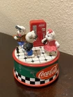 Vintage Rotating Coca-Cola, 1994 Enesco Music Box~ Rock Around the Clock~Bears