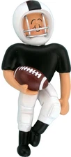 Playing Football Black & White Uniform Personalized Christmas Tree Ornament