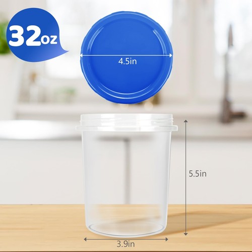 Heavy Duty Airtight Plastic Containers with Twist Top Lids Stackable Freezer - Picture 7 of 7