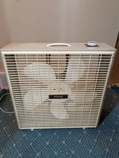 Vintage Galaxy by Lasko 22” Box Fan 2 Speed Metal Square Frame Nice Clean Tested