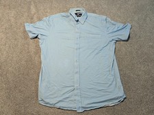 Buttercloth Shirt Mens XL Blue Icy Cotton All Over Print Button Up