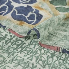 Sanskriti Vintage Sarees Green Pure Georgette Silk Printed Sari 5Yd Craft Fabric