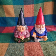 Vintage 1979 Grandpa & Grandma Gnome Coin Ban...