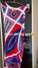 EMILIO PUCCI Sleeveless Knee Length Dress Geometric Print Size S