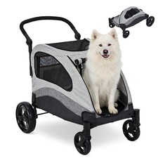 Extra Large Dog Stroller for 2 Pets Up to 160lb Heavy Duty Foldable Pet Stroller